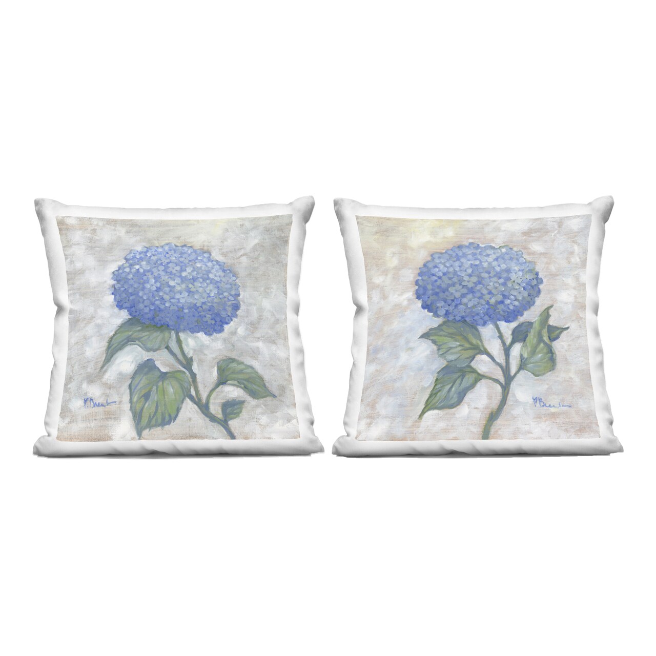Stupell Industries Garden Glory Hydrangeas 2pc Decorative Printed Pillow Set design by Paul Brent, 18 x 7 x 18